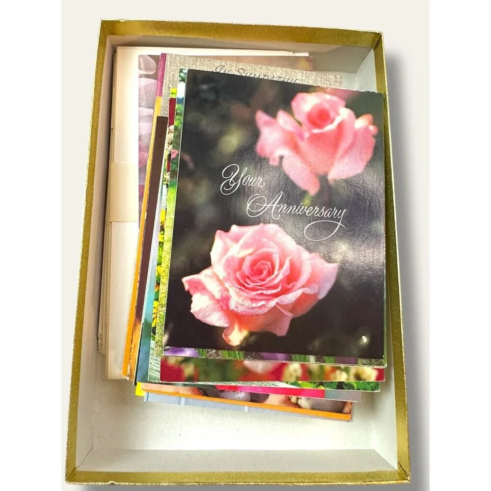 Boxed Set Of Assorted Vintage Greeting Cards With Envelopes - Birthday Sympathy